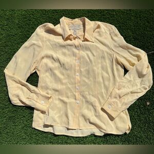 Jones New York Light Yellow Silk Blouse